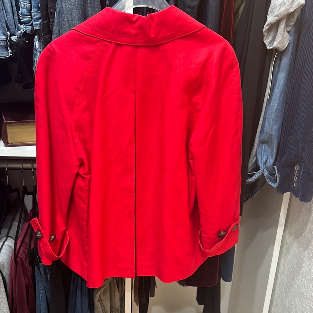 Talbots Bright Red Three-Button Blazer - Picture 3 of 9